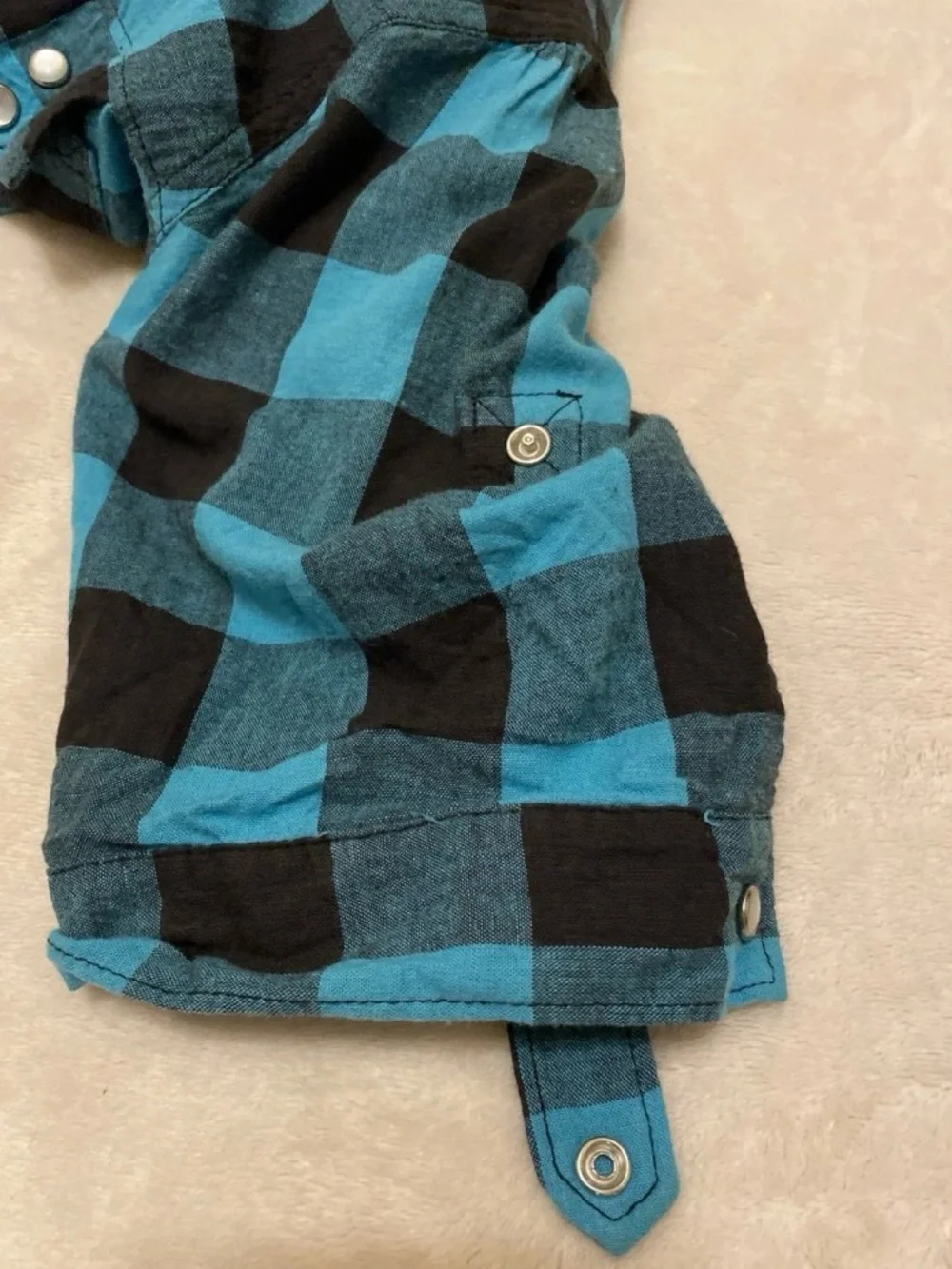 Cotton Express Blue and Black Gingham Dress
